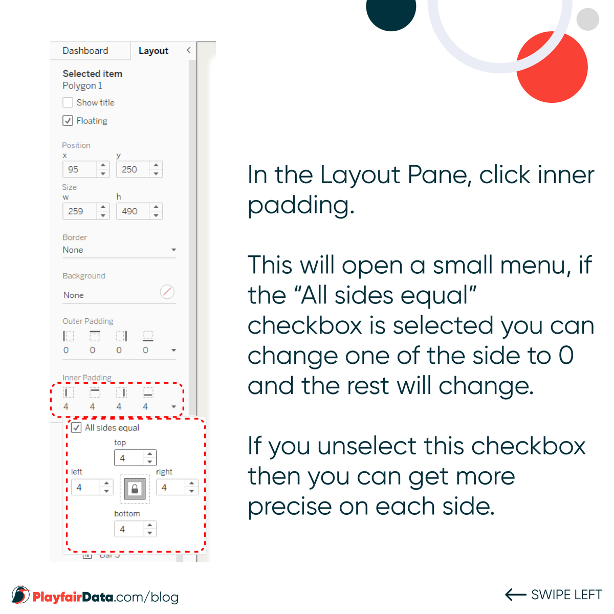 thedataveteran's tweet photo. Have you ever had some gaps between your sheets when laying out your dashboards in #Tableau? Check out this weeks #WeeklyTableauTip where @MaggyMuellner and I discuss using the layout pane to remove padding on a sheet. https://t.co/JpOTFxLEyO
