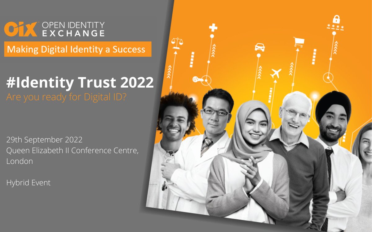 OIX_Nick's tweet photo. OIX's #IdentityTrust2022 conference is aimed at those leading identity services within organisations that will soon accept trust framework assured digital IDs.
Join us...book your place now!
https://t.co/BPR1bWcuDq
#digitalidentity #trustframeworks #trust https://t.co/HSv8SJHKgc