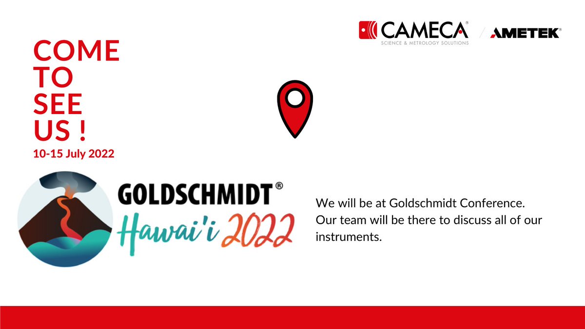 We will be present in Hawaii at @goldschmidt2022 organized by @geochemsoc and @EAG_ . Come to see us at our booth. #goldschmidt2022 #geochemistry #conference