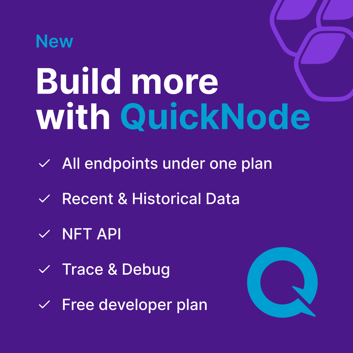 Quicknode's tweet photo. We have simplified our plans to include a totally free tier + access to all 14 chains and every API tool. Our paid plans allow multiple endpoints and full archive data! Just pay for what you use!

A 🧵 https://t.co/qGIIgVAm6x
