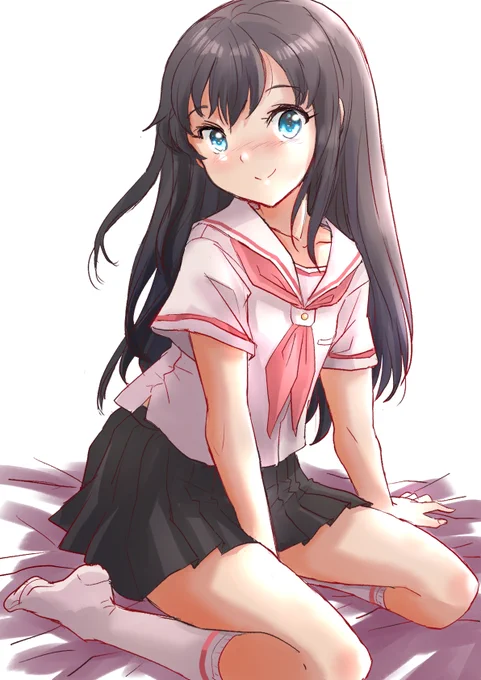 セーラー服の朝潮ちゃん描きました
鬼に金棒、美少女にセーラー服 