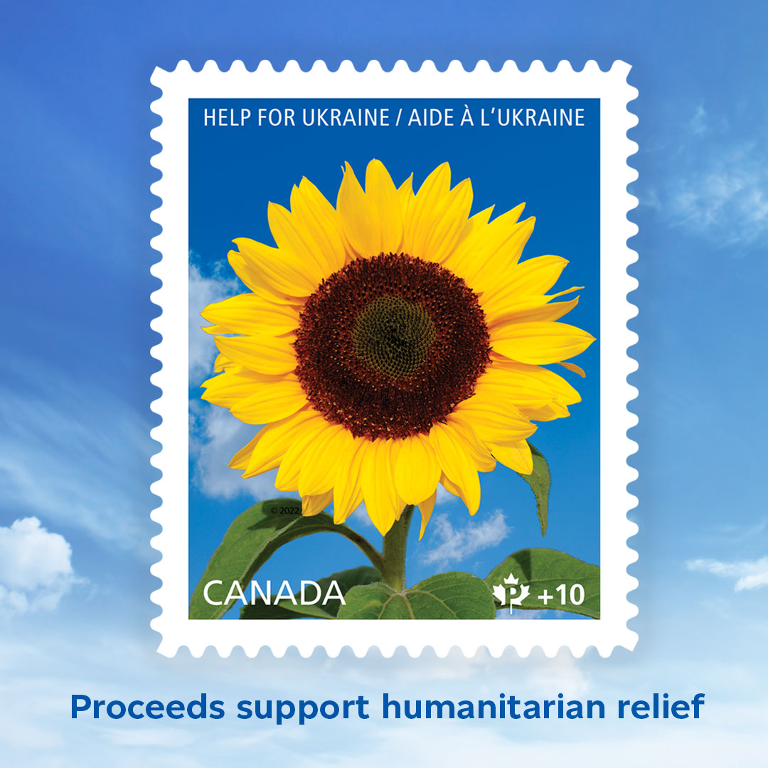 canadapostcorp's tweet photo. Canada Post has issued a fundraising stamp that gives Canadians a way to support Ukrainians. Funds raised through the purchase of this stamp will be distributed through the Canada-Ukraine Foundation (CUF). On sale now: https://t.co/aDXuF0e1TZ https://t.co/tQXbHxkYcg