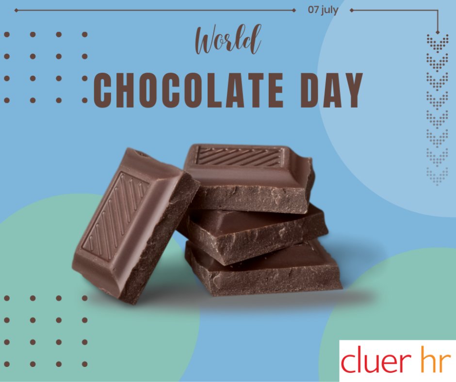 cluerhr's tweet photo. Time for that afternoon break?
Great news, today is #WorldChocolateDay 🍫
Fact: Dark Chocolate can have a positive impact on our well-being and improve brain function! 
#hr #wellbeing #feelgood #business https://t.co/ppIam0DddV