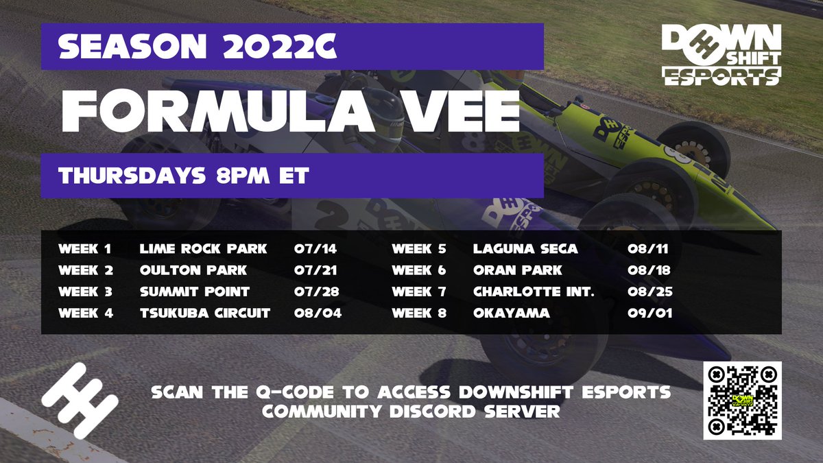 DownshiftE's tweet image. CHECK.

THEM.

OUT.

ROAD LEAGUES POSTED HERE.

OVAL LEAGUES ON OUR OTHER TWEET.

LESS THAN A WEEK TILL START!

WHO'S HYPE!?!?