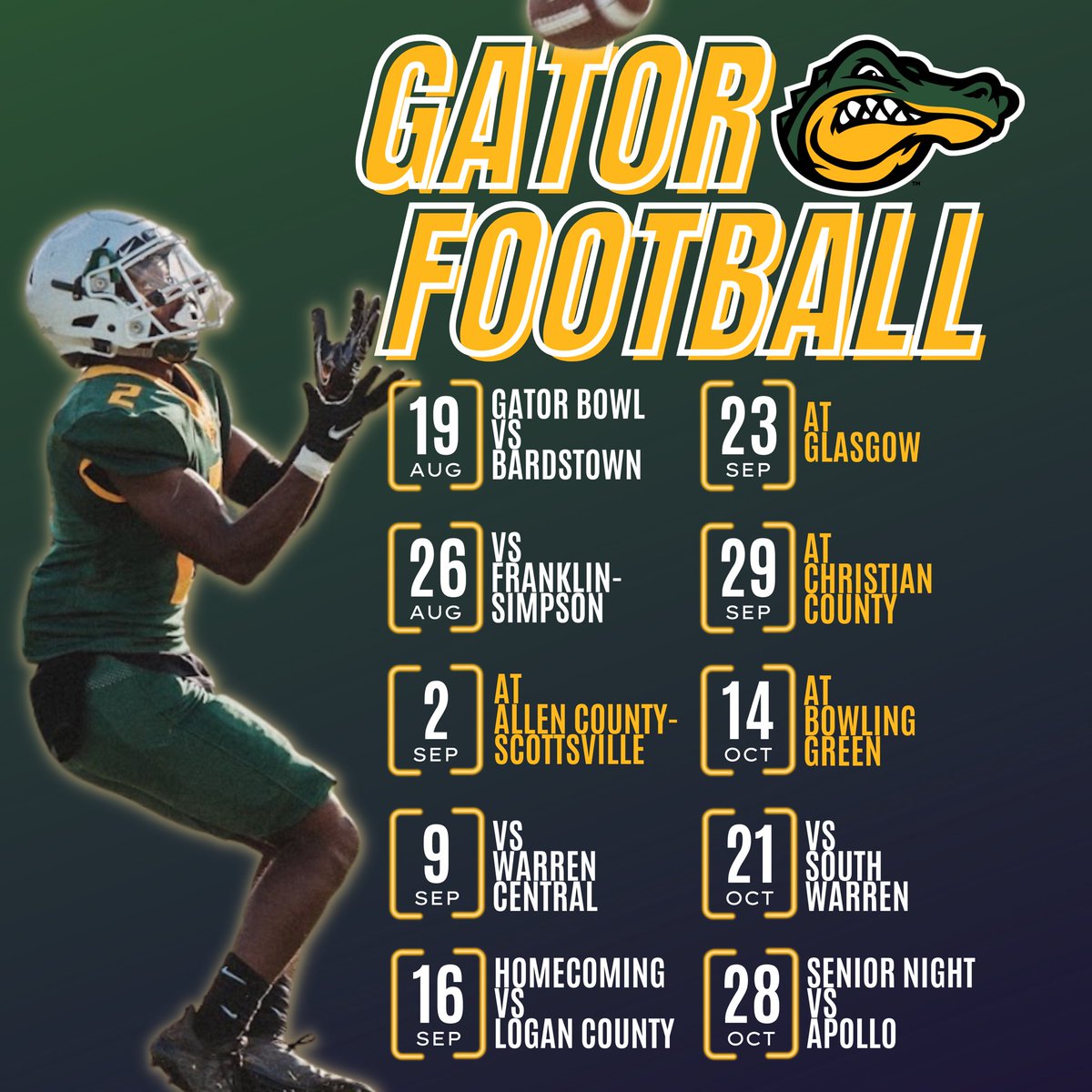 Greenwood Gators Athletics (@ghsgatorsports) on Twitter photo Does this heat have anyone else looking forward to <a href="/1ghsfootball/">GHS Football</a> Friday nights?! ๐ #FridayNightLights #GHSGatorNation Does this heat have anyone else looking forward to <a href="/1ghsfootball/">GHS Football</a> Friday nights?! ๐ #FridayNightLights #GHSGatorNation