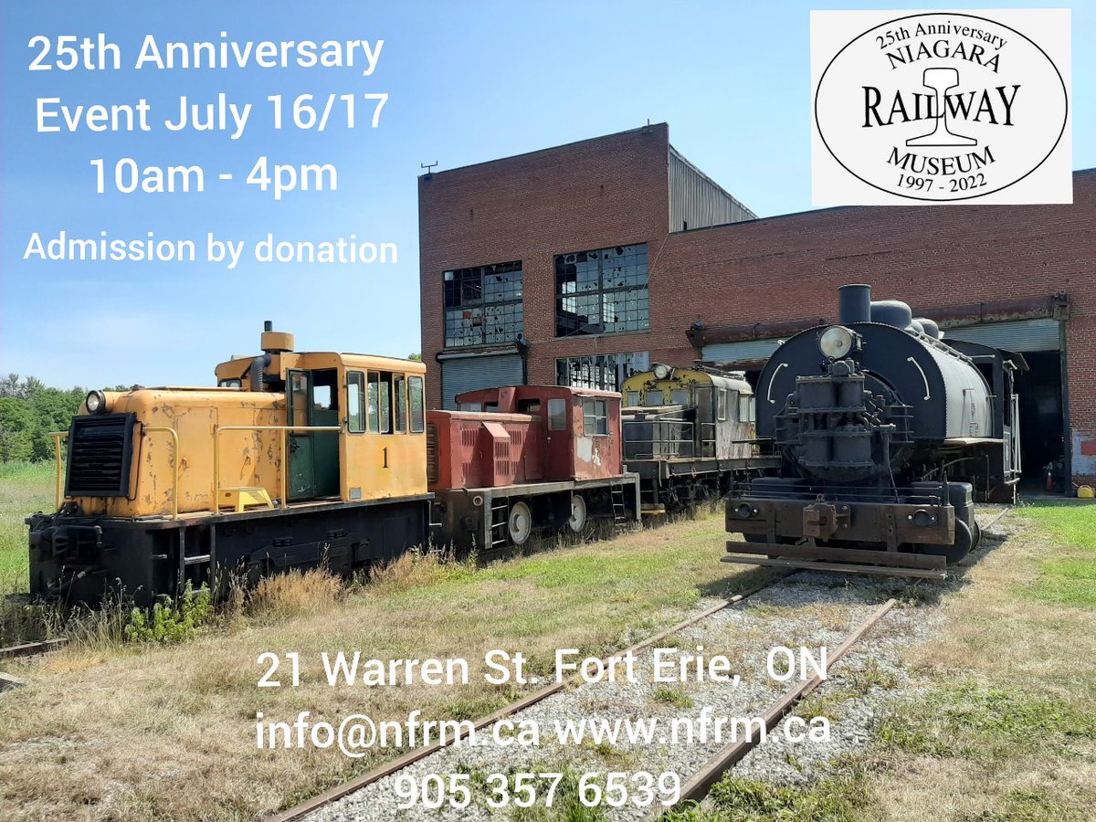 NiagaraRailway's tweet photo. There have been some changes to our 25th anniversary event that could not be avoided. However, you will still see the ONR Historical display, Lego Trains, Niagara Antique Power Association, some model train vendors, and a few more things to be announced next week. https://t.co/r5ZHDqZTNn