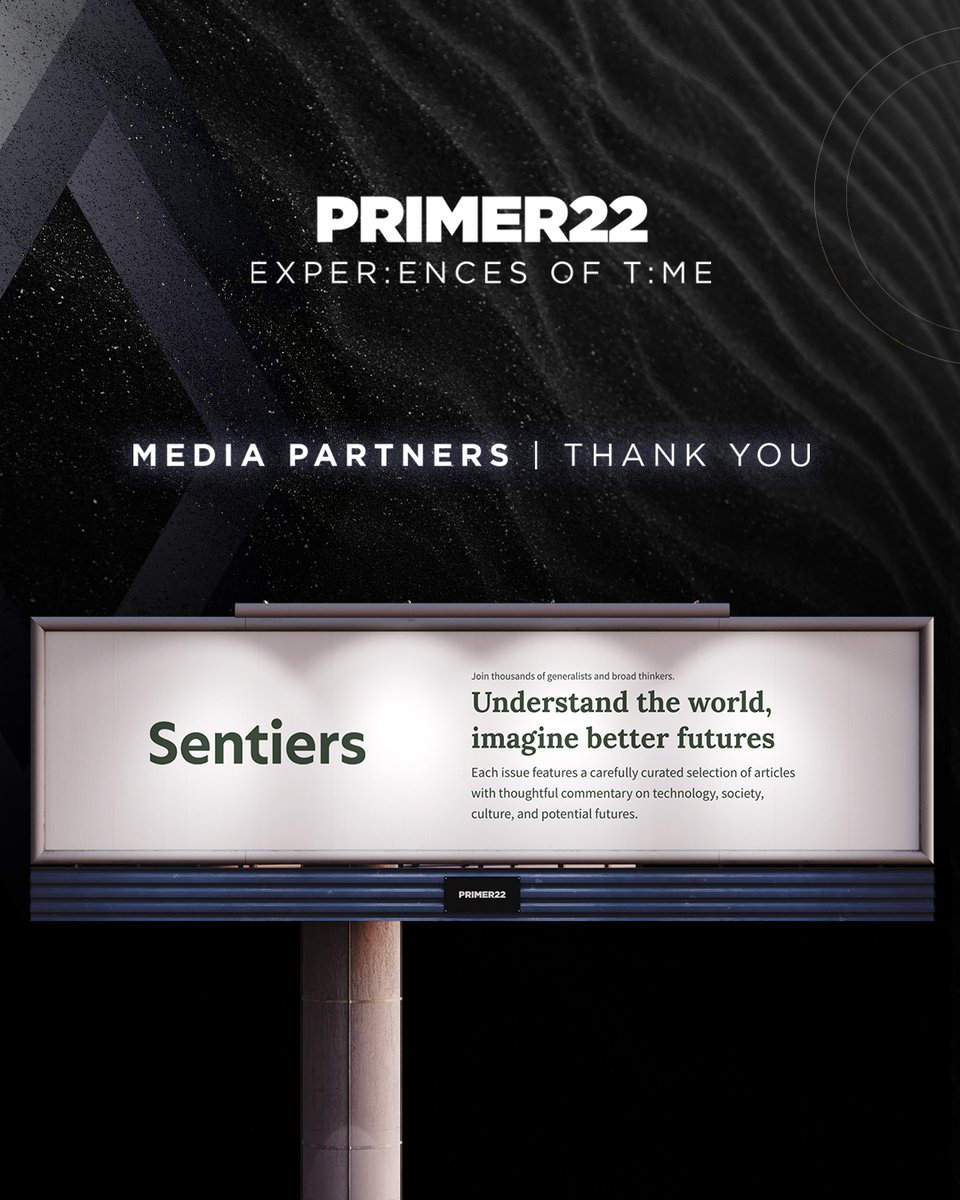 Speculative Futures (@futures_design) on Twitter photo Thank you <a href="/sentiers/">Sentiers</a> Media for being part of our media partners and helping us amplify our mission #PRIMER22 π«Άπ½
A thoughtful, inquisitive, off the beaten path weekly newsletter. Focused on technology in society, signals of changes, and prospective futures. Curated by <a href="/inevernu/">Patrick Tanguay π‘</a> Thank you <a href="/sentiers/">Sentiers</a> Media for being part of our media partners and helping us amplify our mission #PRIMER22 π«Άπ½
A thoughtful, inquisitive, off the beaten path weekly newsletter. Focused on technology in society, signals of changes, and prospective futures. Curated by <a href="/inevernu/">Patrick Tanguay π‘</a>