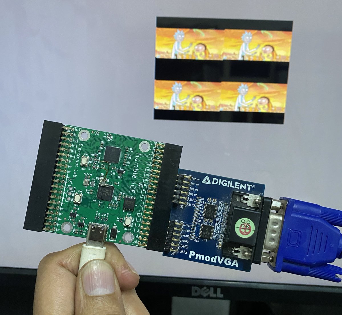 Humble iCE does VGA (image from block RAM)🙂#FPGA