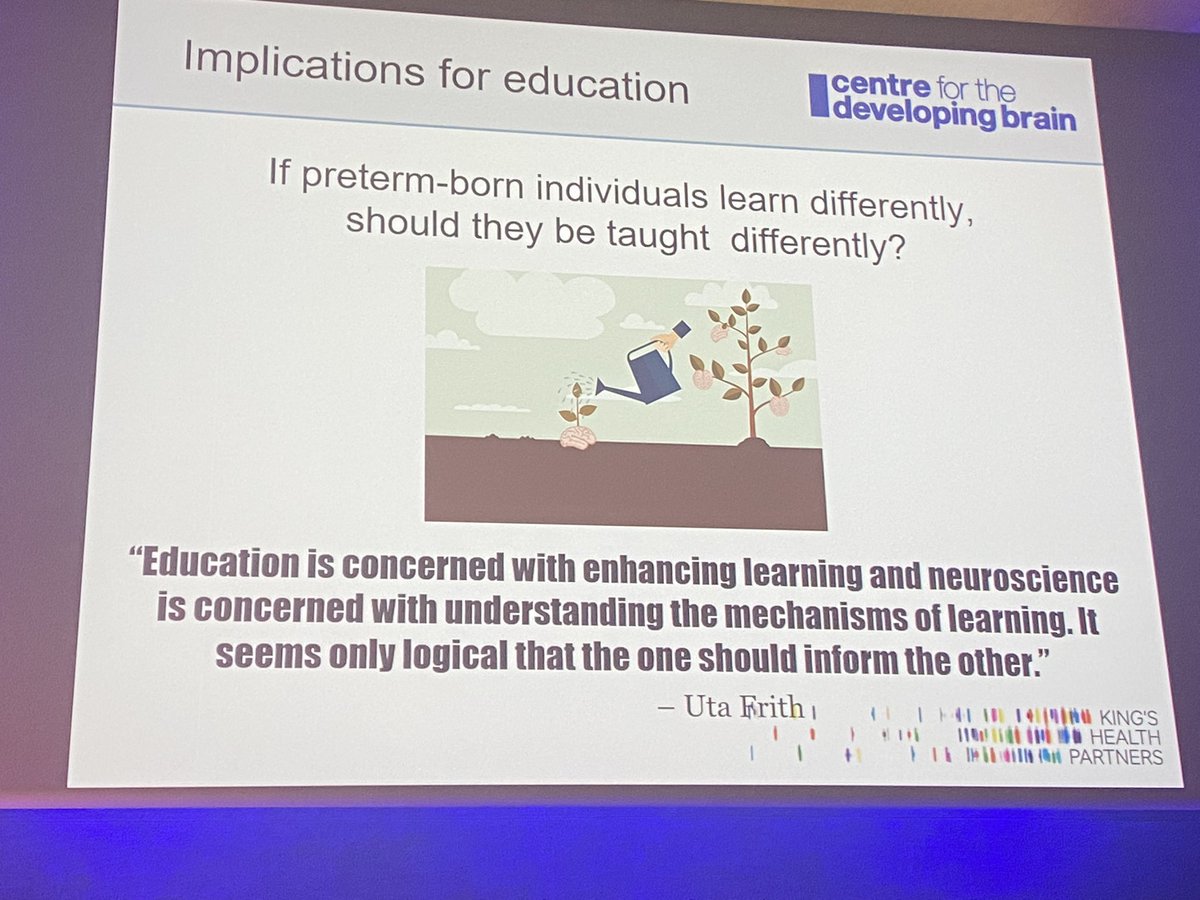 Enjoyed this keynote presentation by #ChiaraNosarti, summarising a huge and impressive body of neuroimaging evidence underlying cognitive and behaviour difficulties in the very preterm population #INS2022inBarcelona