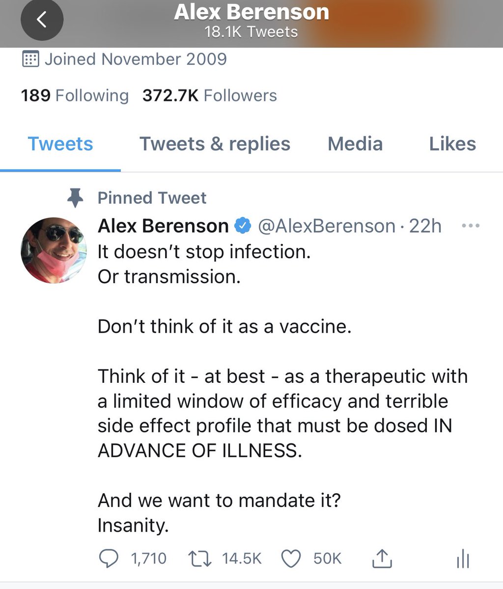 AlexBerenson's tweet image. 1/ 50,000 likes for my first tweet since reinstatement. 40,000 new followers overnight. A public conversation with Twitter-owner-to-be @elonmusk about the pathbreaking settlement.

Still the elite media refuses to report it.

And reporters wonder why no one trusts them?
