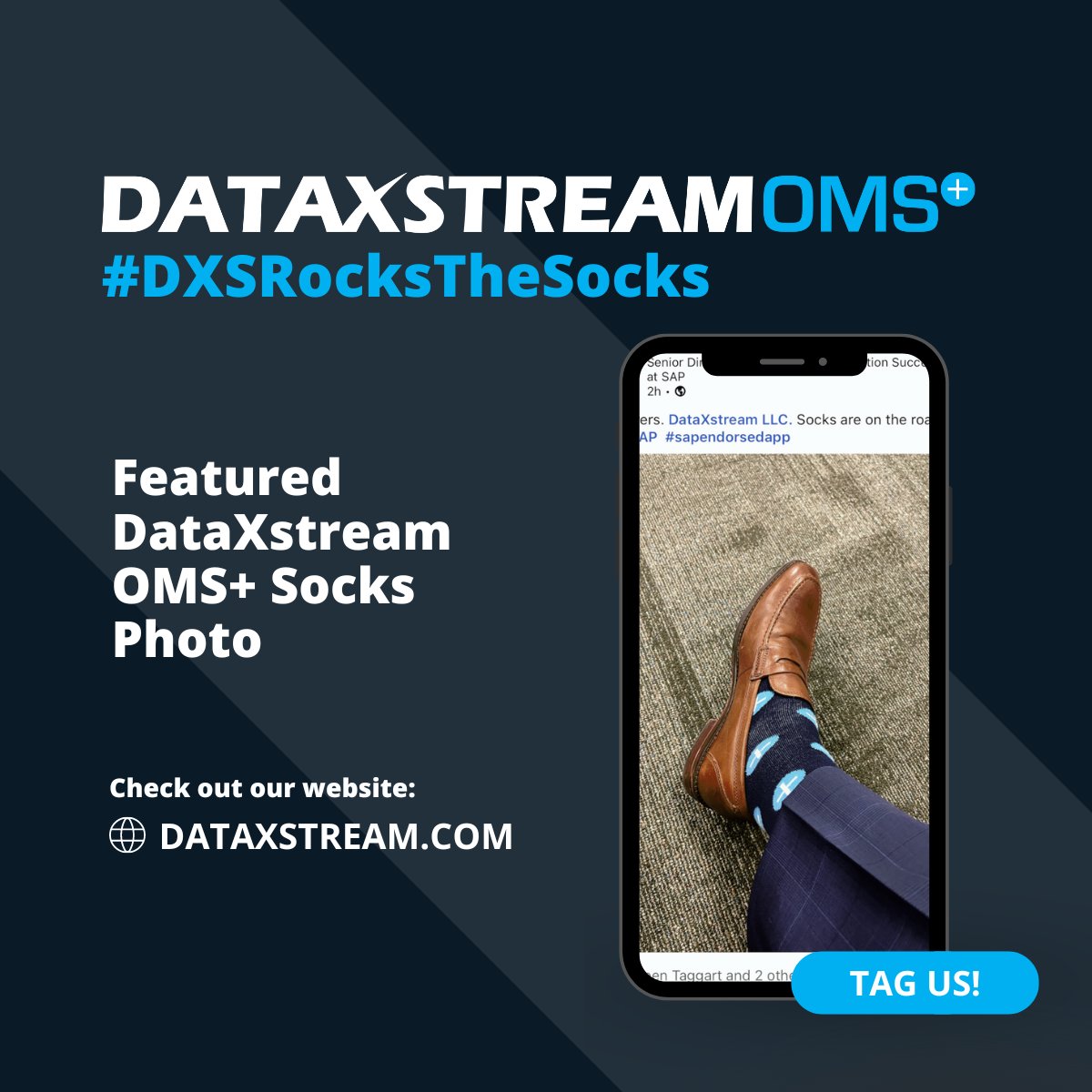 DataXstream's tweet photo. Seen on Instagram: Where do you wear your @DataXstream OMS+ socks? Tag us at #DXSRocksTheSocks to be featured on our social media! https://t.co/752CKwBT1N