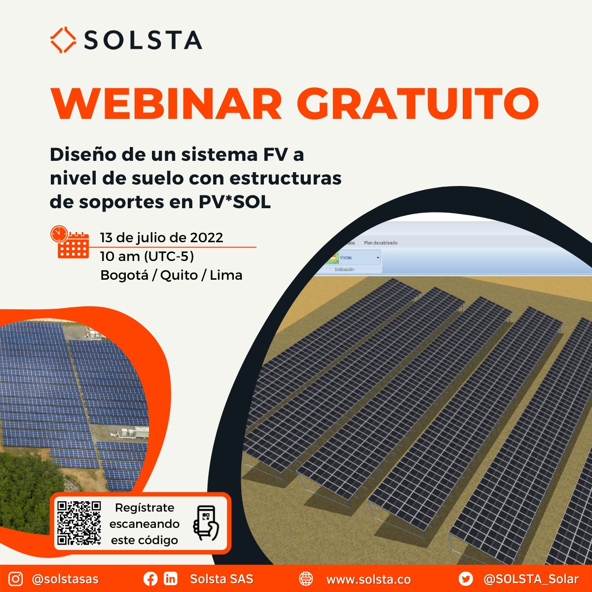 SOLSTA_Solar's tweet photo. ¡WEBINAR GRATUITO!
Aprende a diseñar sistemas FV a nivel de suelo con PV*SOL. 

🗓️ 13.07.2022
🕙 10:00 a.m. (GMT-5)  
ℹ️ Inscríbete aquí: https://t.co/7YE7UJ6VA4

¡Te esperamos!

#PVSOL #ValentinSoftware #SOLSTA #Software #Energíasolar #Energíasolarfotovoltaica #Fotovoltaica https://t.co/IYABKz4IdP