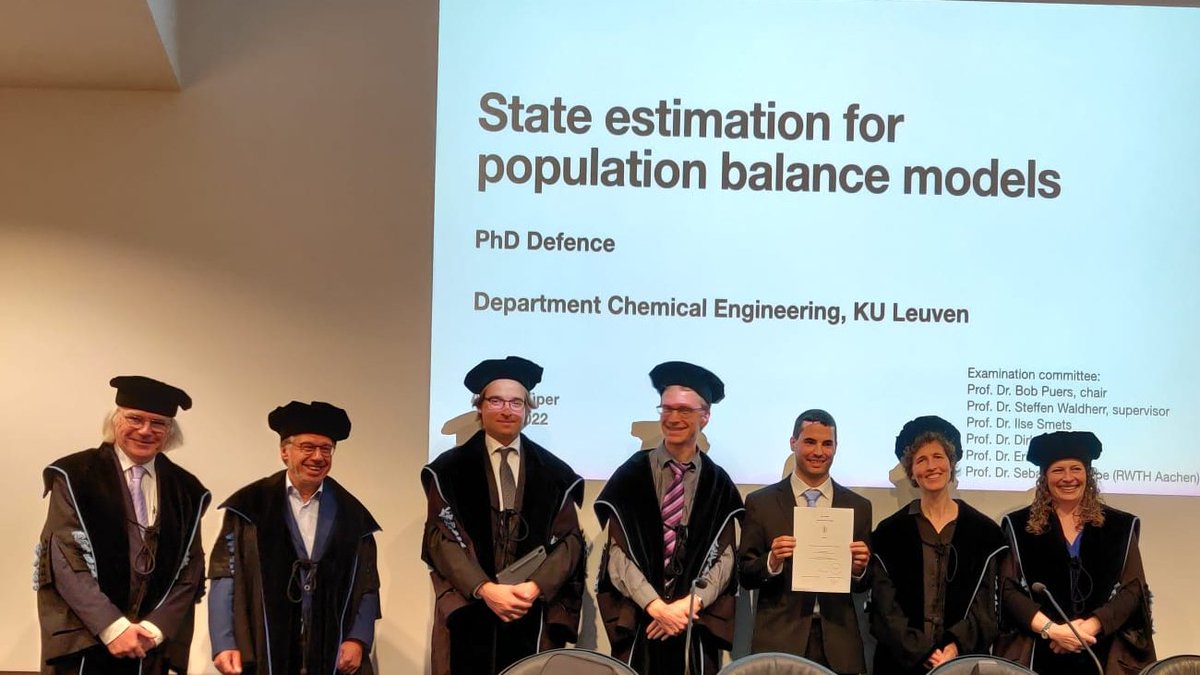 Yesterday Armin Küper successfully defended his PhD on State Estimation for Population Balance Models. Congratulations Dr. Küper! I spotted a very proud <a href="/s_waldherr/">Steffen Waldherr</a> as promotor!