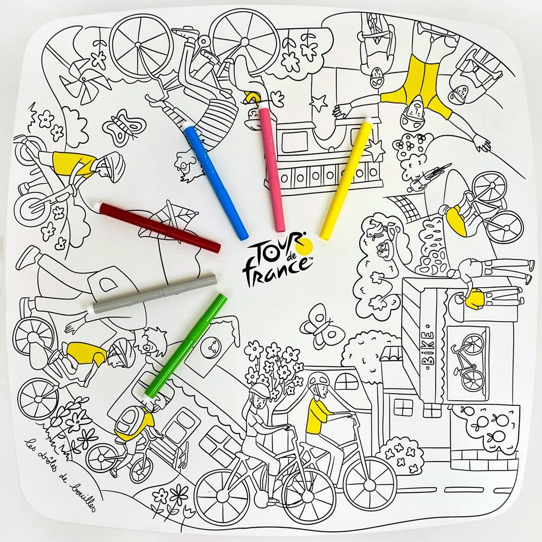 LesDDBouilles's tweet photo. La Coloritable devient le produit officiel 
@LeTour ! 
Nous sommes très fiers de cette collab' avec le Tour.
Cette édition est déjà disponible en pré-commande sur notre site 🚲
#TourdeFrance #TDF22 #velo #coloritable #enfants #kids #fun #ecole #maternelle #coloriage https://t.co/qKuT78Cj5D