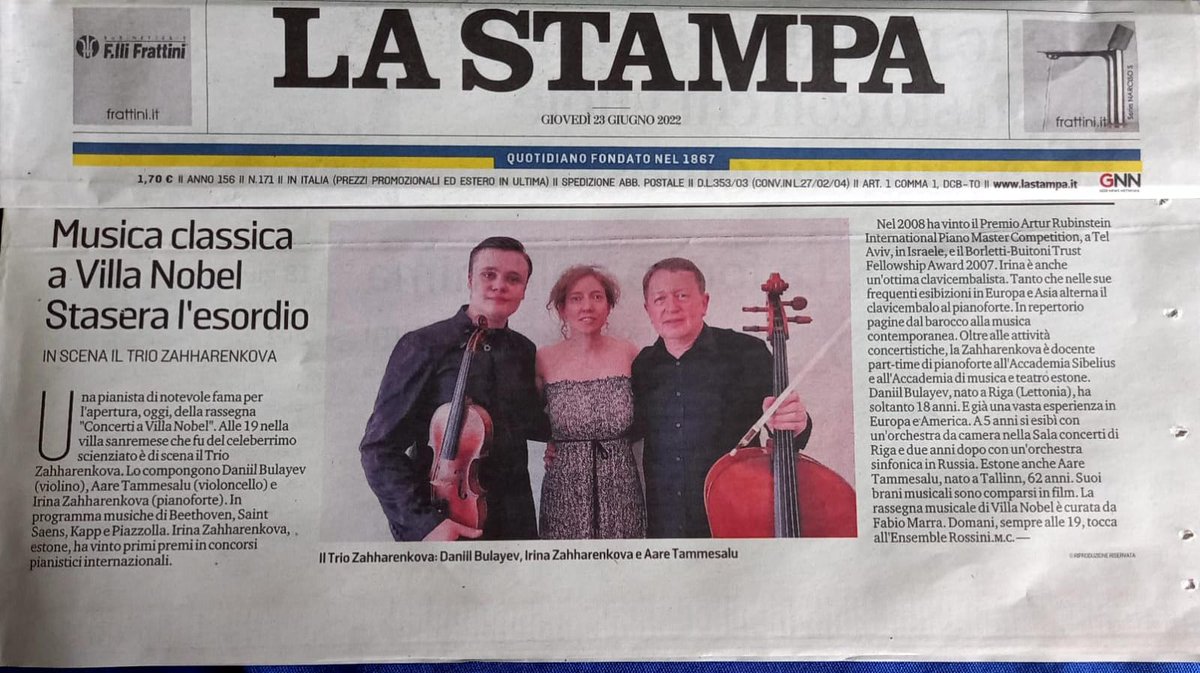 DaniilBulayev's tweet photo. Back to Italy. Grazie Mille! 🎶🎻🎹
https://t.co/TvyXXb0vKY https://t.co/wCisK2V07W