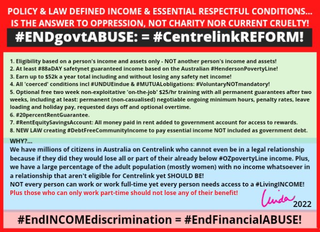 lobbycoorg's tweet photo. @Matilde54 @RB_Citizen @ej_australia Y E S absolutely!
#GuaranteedLivingINCOME of at least #88aDAY (#HendersonPovertyLine) via #DebtFreeINCOME = #EssentialEconomics = #HumanistsUNITE to ensure #CentrelinkREFORM to #ENDgovtABUSE = #ENDpoverty! 
#REALworldNEWS! https://t.co/F77SBqJjlD