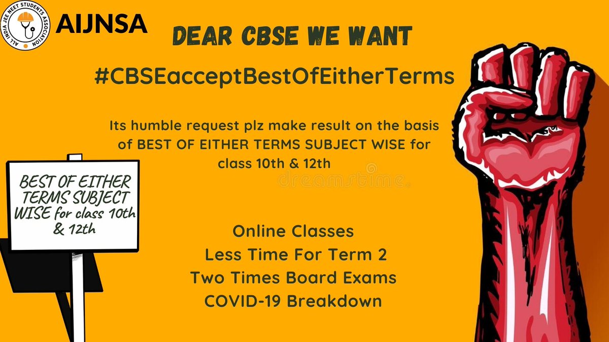 UrHimanshuBorah's tweet photo. #CBSEResults will be out this month &amp; till now there hasn't been any clarification on the weightage system. 
This is not right, CBSE should atleast break their silence &amp; address the students. 
Take a decision in favour of millions.
#CBSEacceptBestOfEitherTerms https://t.co/xgDTlKAqne