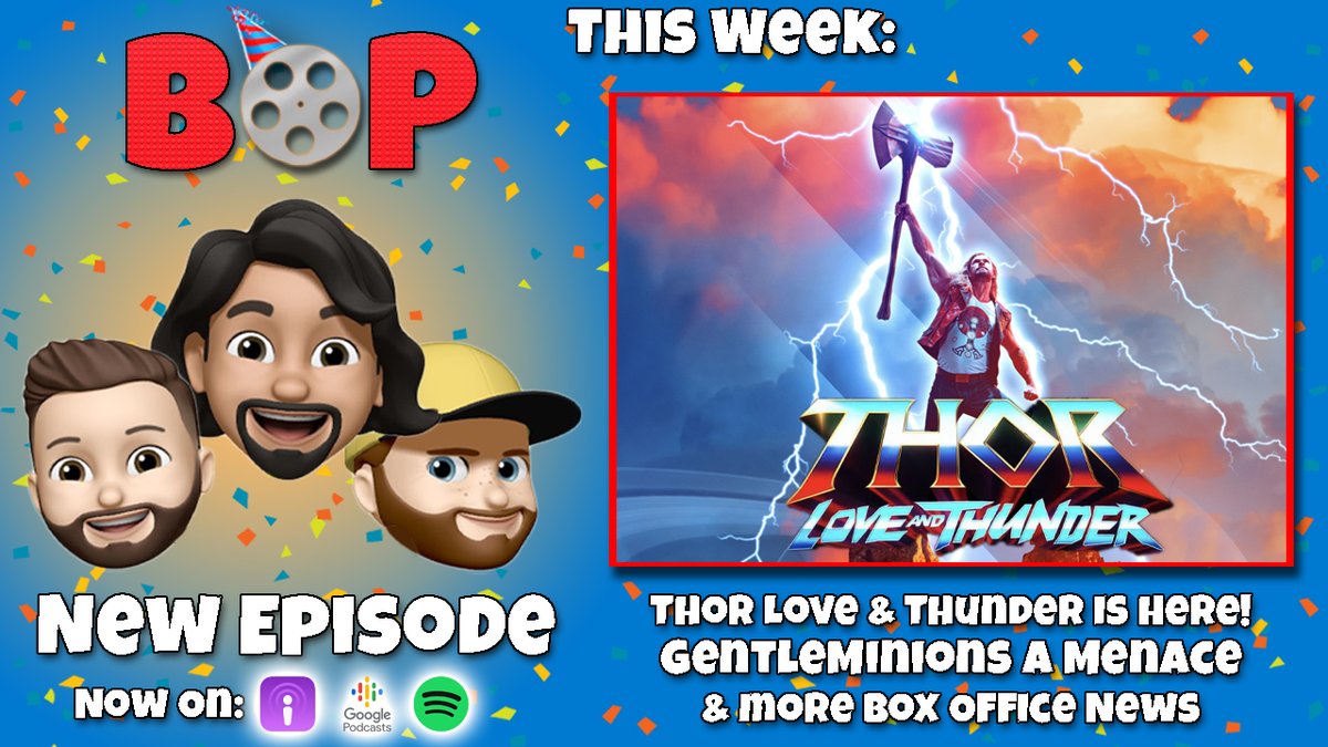 New Episode!

- New Release: #ThorLoveandThunder 
- #BestOf2022 So Far
- #Transformers 15th Anniversary 
- #Gentleminions 
- And much more!

linktr.ee/BoxOfficeParty