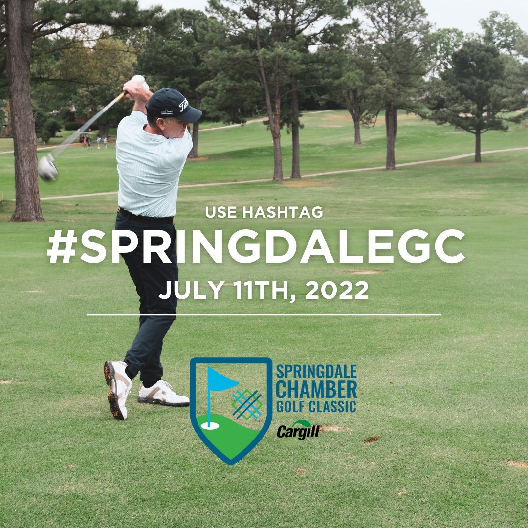 SpringdaleCofC's tweet photo. If you'll be at Springdale Chamber's annual Golf Classic on July 11th, be sure to tag the Chamber in your photos and use the #SpringdalceGC hashtag! We're less than one week away! Leave a comment if we'll see you there. #SpringdaleGC #golfnation #golfclassic https://t.co/DEn8lZ5xsv