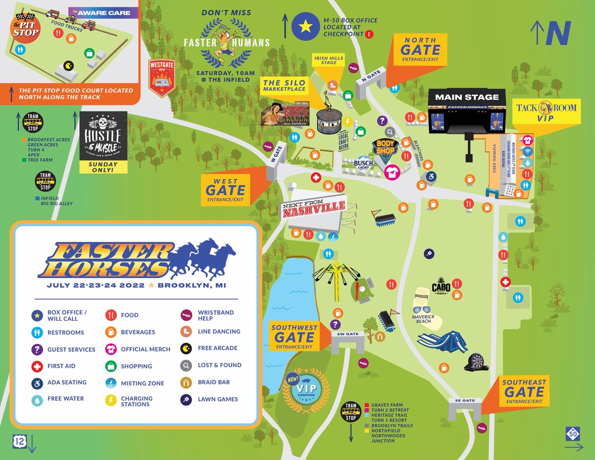 faster_horses's tweet photo. You never run out of things to do at #FasterHorsesFestival 🤠 From the waterslide to free arcade games, this weekend is gonna be 🙌🏼 Check out all of our activities: https://t.co/sfZi2Aawn6 https://t.co/0d49ARRdk0
