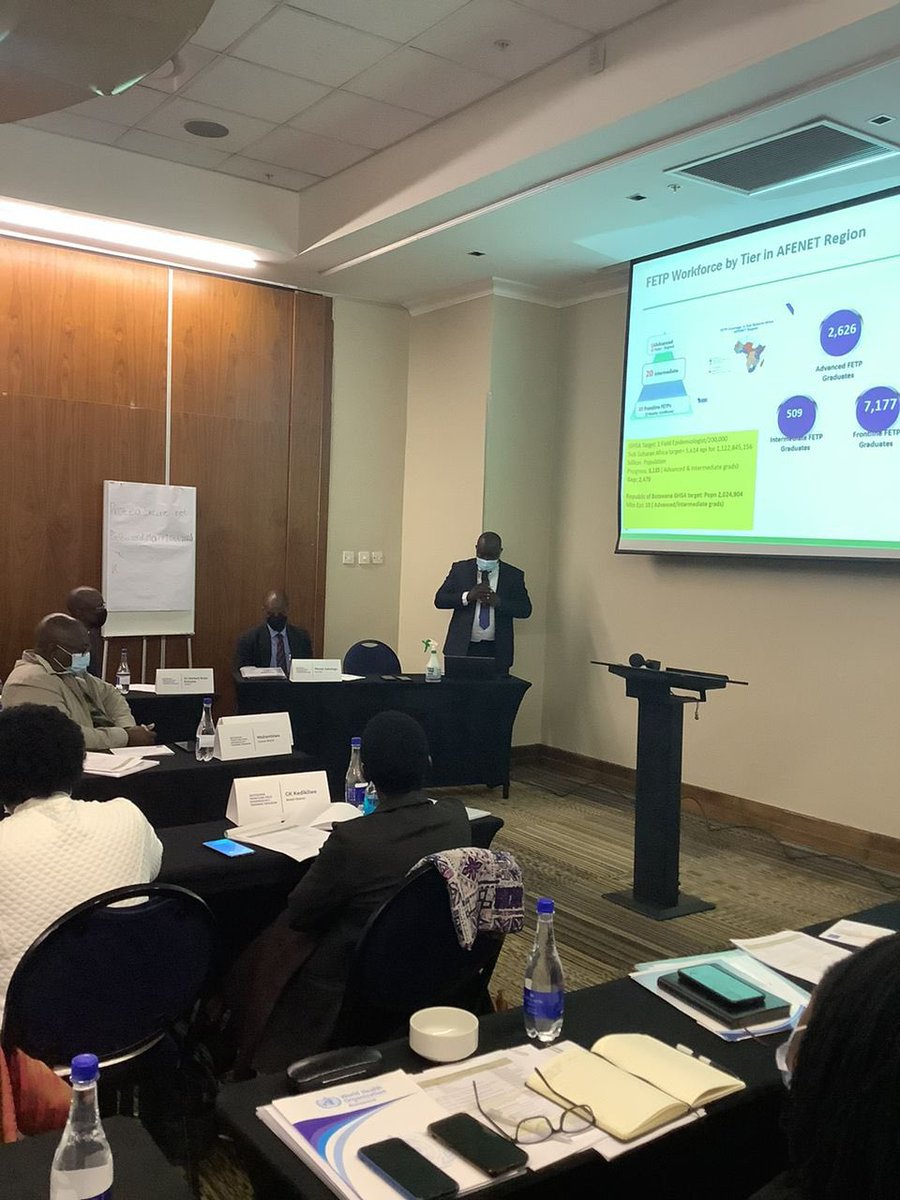 BW_FETP's tweet photo. @AFENETAfrica with funding from the @CDCgov in collaboration with the @MoHWBotswana, held a stakeholders meeting on July 6, 2022 at Masa square hotel, Gaborone, in preparation for the launch and implementation of the #FrontlineFETP. https://t.co/PdM5D6vABW