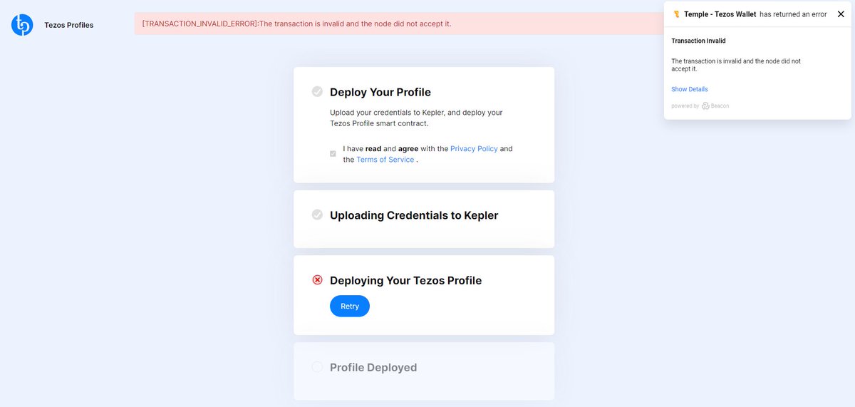 PrinceMadMaxx's tweet photo. Dear friends, I tried a lot to create a Tezos profile, but it gives me an error. I would be grateful if anyone could guide me . ๐๐๐
#objkt #objktcom #tezos #Tezosprofile https://t.co/tJa6LGqvIh
