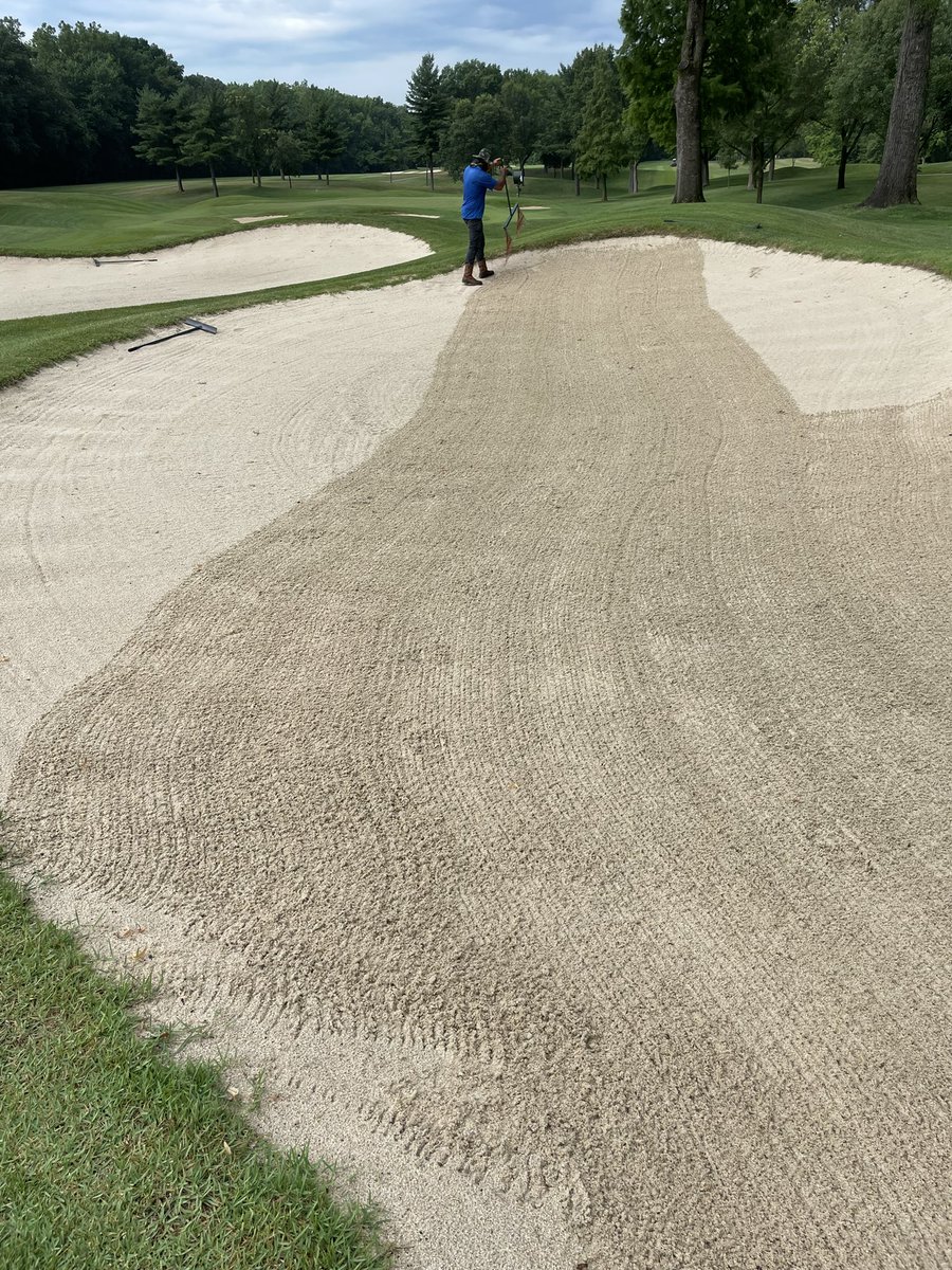 Nothing beats a good hand rake on bunkers. I’m hoping with time and increased resources that I can one day provide this daily for our members. It’s better for the bunkers and is a much cleaner look.