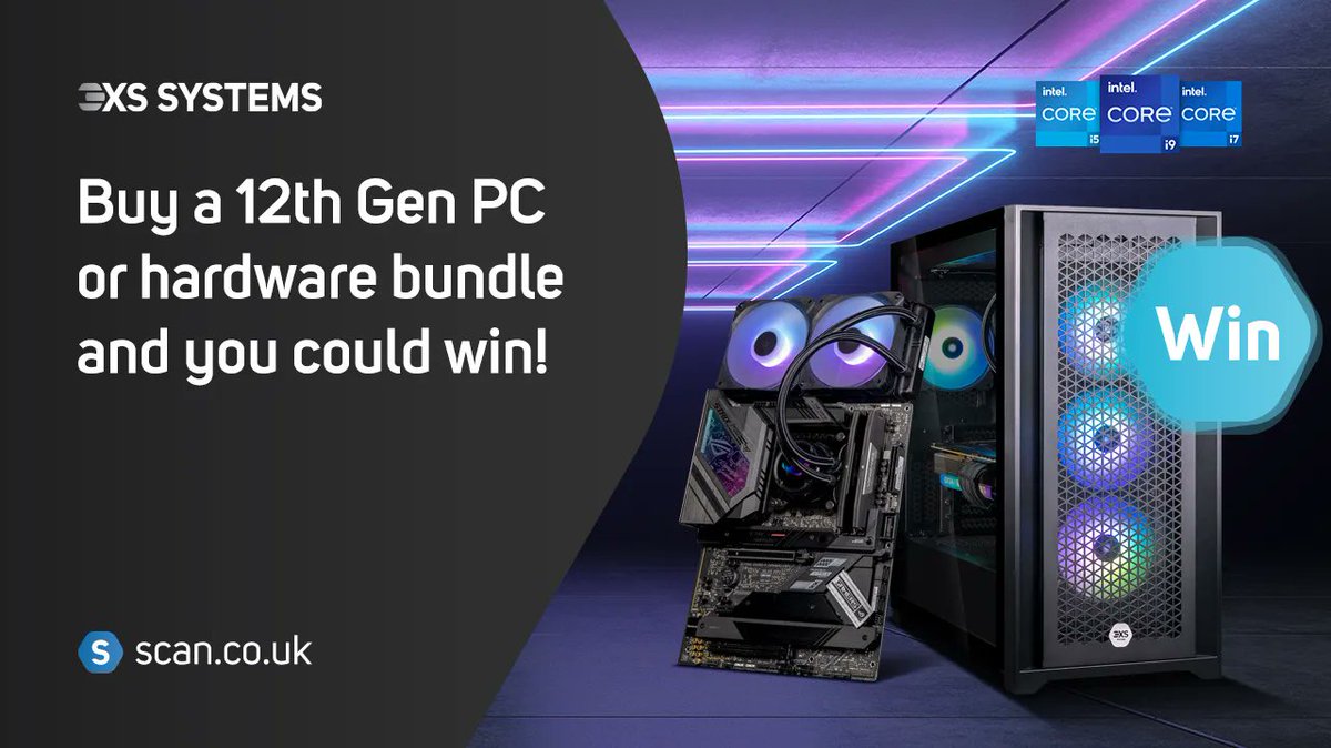 ScanComputers's tweet photo. Save up to £200 on a new 3XS Gaming PC when you upgrade to 12th Gen and don't forget we've also teamed up with @IntelUK to give you a chance at winning your Scan 3XS 12th Gen system!

Learn more &amp; upgrade at: https://t.co/jpMNrY5B9e

#Scan12thGenUpgrade #RTXOn https://t.co/rFLEXwWHav