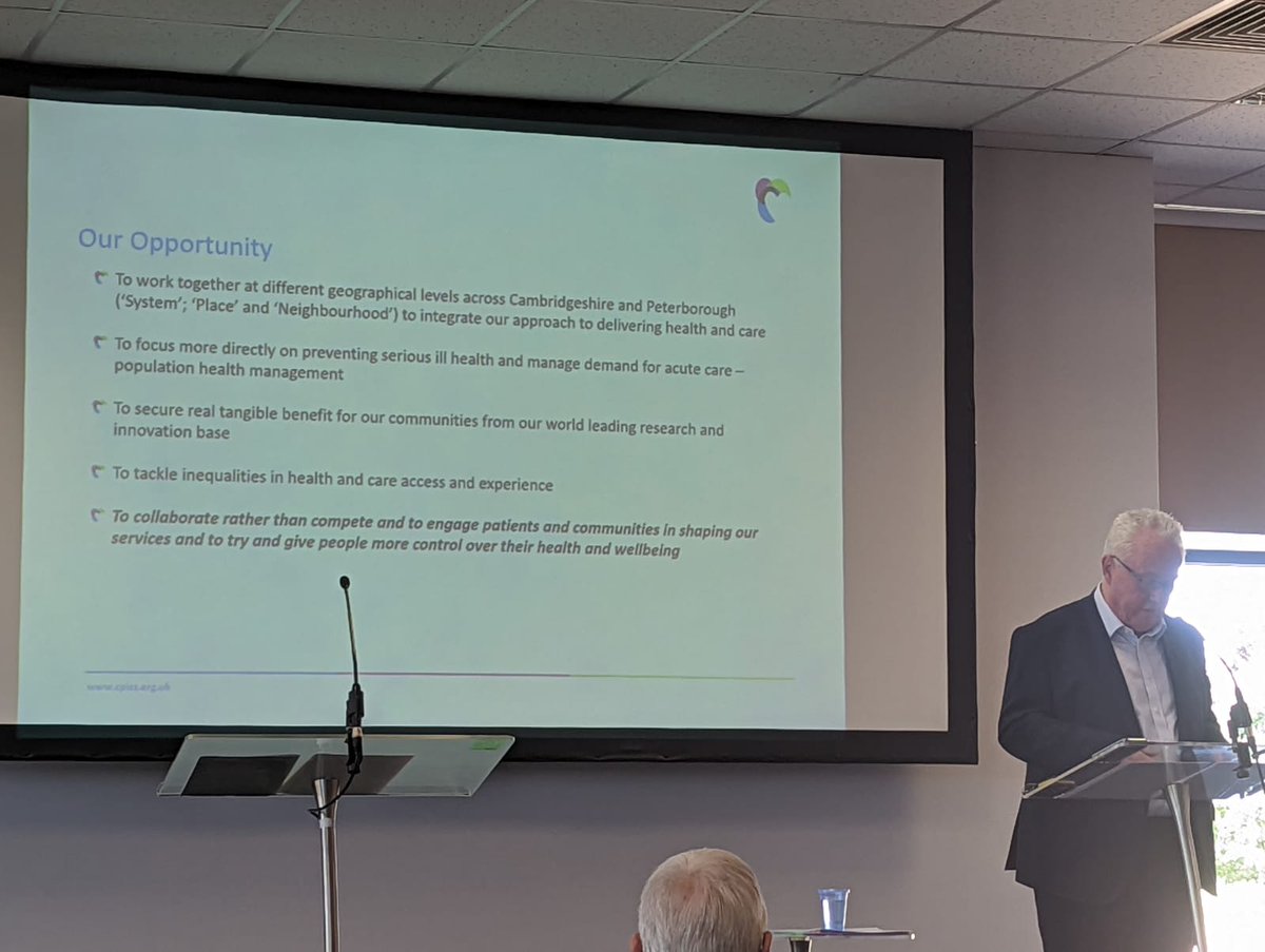 Fantastic hearing about collaboration not competition from the chair of Cambridgeshire and Peterborough ICB