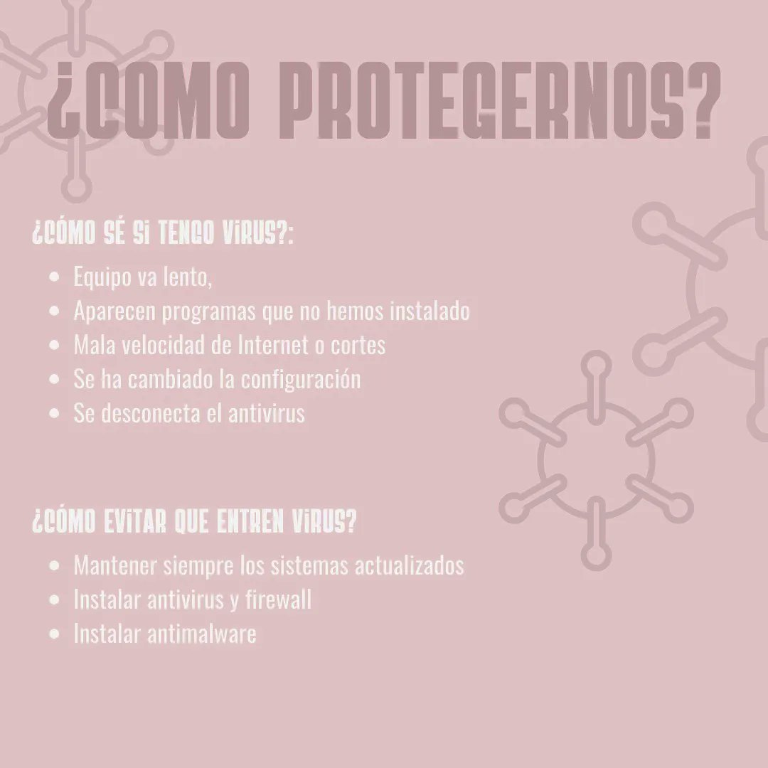 Hola comunidad! Buen día, esperamos hoy tengas un maravilloso día.

Hoy te traemos consejos para protegerte de los virus informáticos ✨

#mamadigital #virus #internet