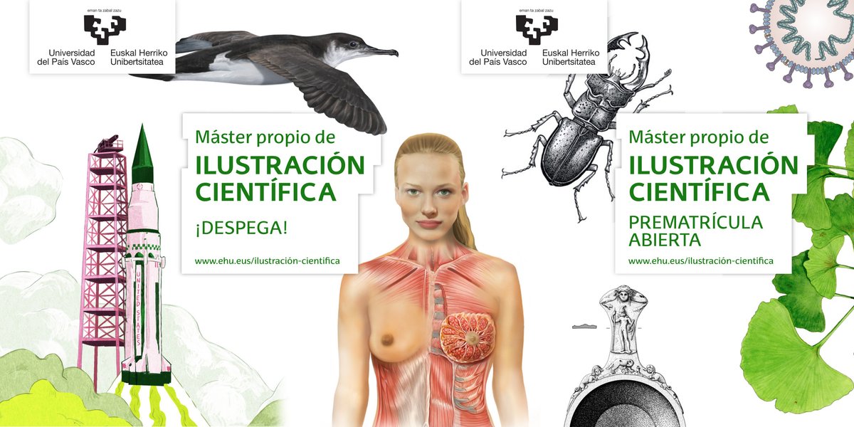📢📢📢 Nos quedan plazas en el máster de #IlustraciónCientífica de la <a href="/ehuprest/">UPV/EHU Formación Continua (FC)</a> 

Atrasamos el periodo de prematrícula hasta el 8 de Julio

Si utilizas el dibujo como herramienta de comunicación y te apasiona la ciencia. ¡ESTE ES TU MÁSTER!

Información en ehu.eus/ilustracion-ci…