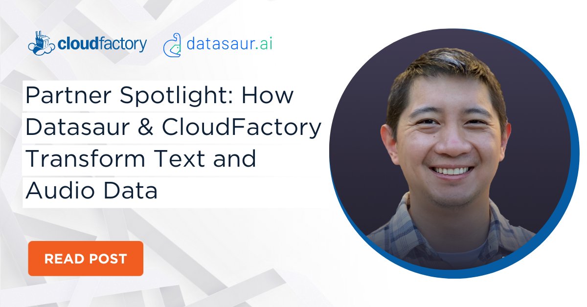theCloudFactory's tweet photo. What do spreadsheets, Y-Combinator, GPT-3, and Arabic #NLP solutions have to do with a text &amp; audio annotation platform? Learn about our tooling partner @datasaurai in this recap of our interview with CEO and founder Ivan Lee: https://t.co/lWVnU70ivQ.

#CloudFactoryPartner https://t.co/bADVyLnMQJ