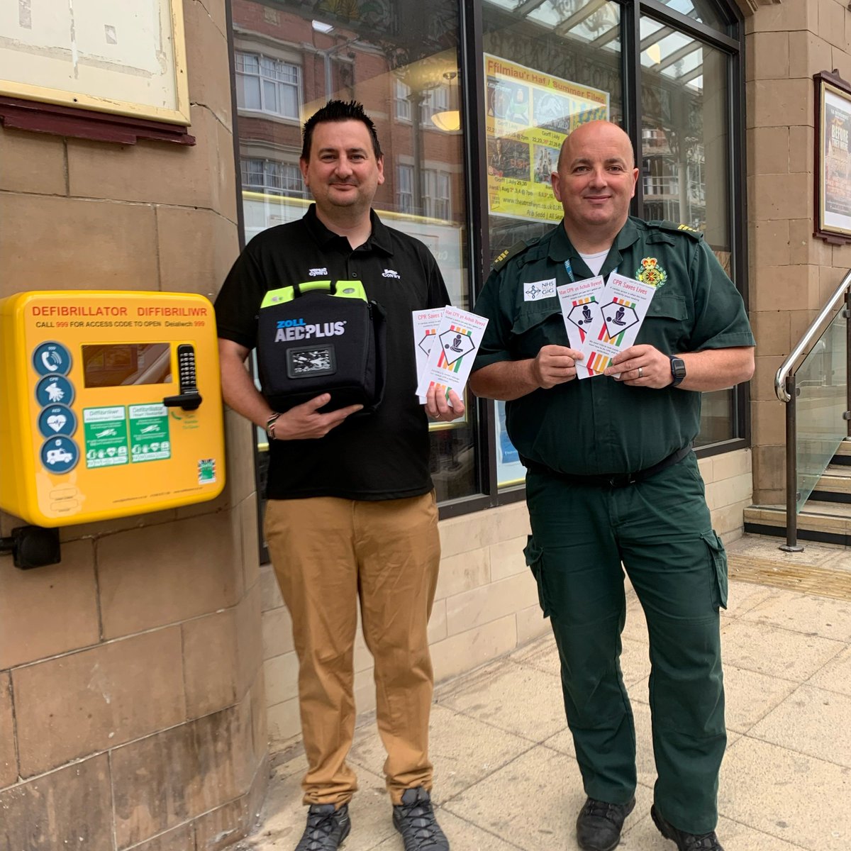 Theatr Colwyn (@theatrcolwyn) on Twitter photo Theatr Colwyn now has a public access defibrillator available outside the building. The defibrillator was delivered and installed by <a href="/PadsCymru/">Tomos Hughes BEM 🏴</a> and funded by @savealifecymru Theatr Colwyn now has a public access defibrillator available outside the building. The defibrillator was delivered and installed by <a href="/PadsCymru/">Tomos Hughes BEM 🏴</a> and funded by @savealifecymru