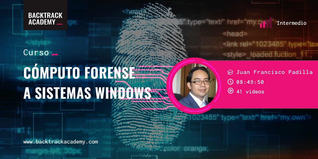 Este curso te brindará los conocimientos para la comprensión del cómputo forense mediante casos prácticos a sistemas Windows.

link: backtrackacademy.com/curso/computo-…

Conviértete en un experto en Backtrackacademy.com