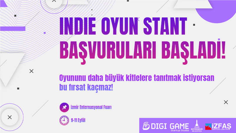 Indie Oyun Stantları başvuruları başladı! 📣
İzmir Enternasyonal Fuarı'nda gerçekleşecek Next Game Startup Yarışması finalinde oyununuzu daha büyük kitlelere tanıtmak istiyorsanız, bu fırsatı kaçırmayın!👾

Başvuru için: nextgamestartup.com 
#indiegame #indiegamedev #gamedev