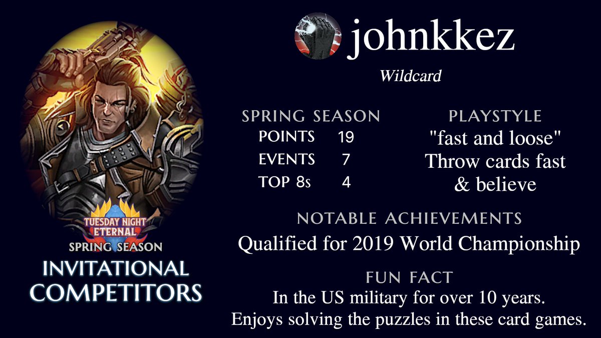 3rd up in Group C it's...

2019 Worlds competitor and streamer <a href="/Johnkkez/">Mr Fixit</a> has returned with a vengeance. With his cool and collected playstyle, can this military man weather the heat of this battlefield of wit to emerge victorious for another chance at the ultimate crown?