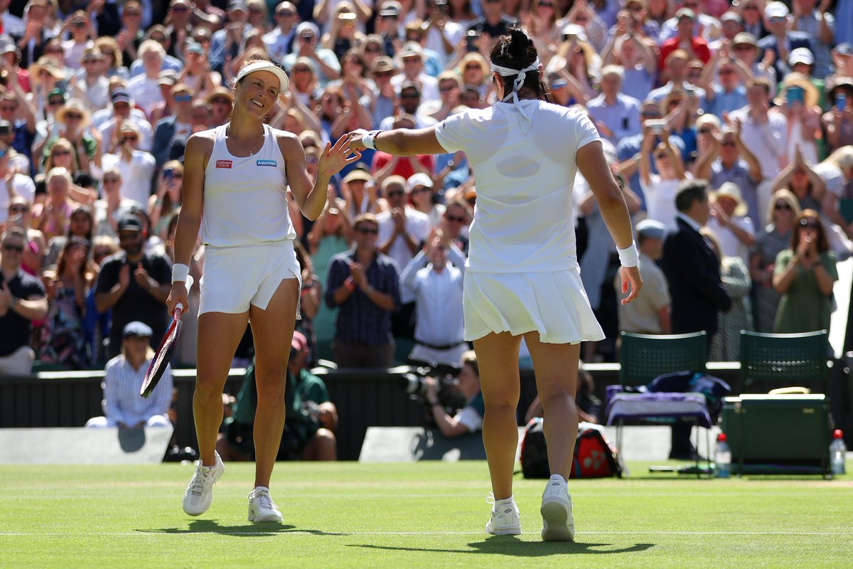 TennisChannel's tweet photo. More than tennis ��

@Ons_Jabeur | @Maria_Tatjana | #Wimbledon https://t.co/EYqwHUs7T8