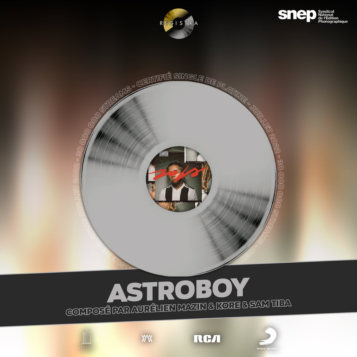 💿 Le morceau "Astroboy" de Zola est certifié single de platine !

🏢 Truth Records / <a href="/awagangmusic/">AWA</a> / <a href="/RCARecordsFR/">Label RCA</a> / <a href="/SonyMusicFr/">Sony Music France</a> 

🎹 <a href="/AurelMZ/">Aurélien Mazin</a> &amp; <a href="/thedjkore/">Dj Kore</a> &amp; <a href="/SamTiba/">samtiba</a> 

Félicitations à <a href="/binkszola91/">ZOLA</a> ! 🔥