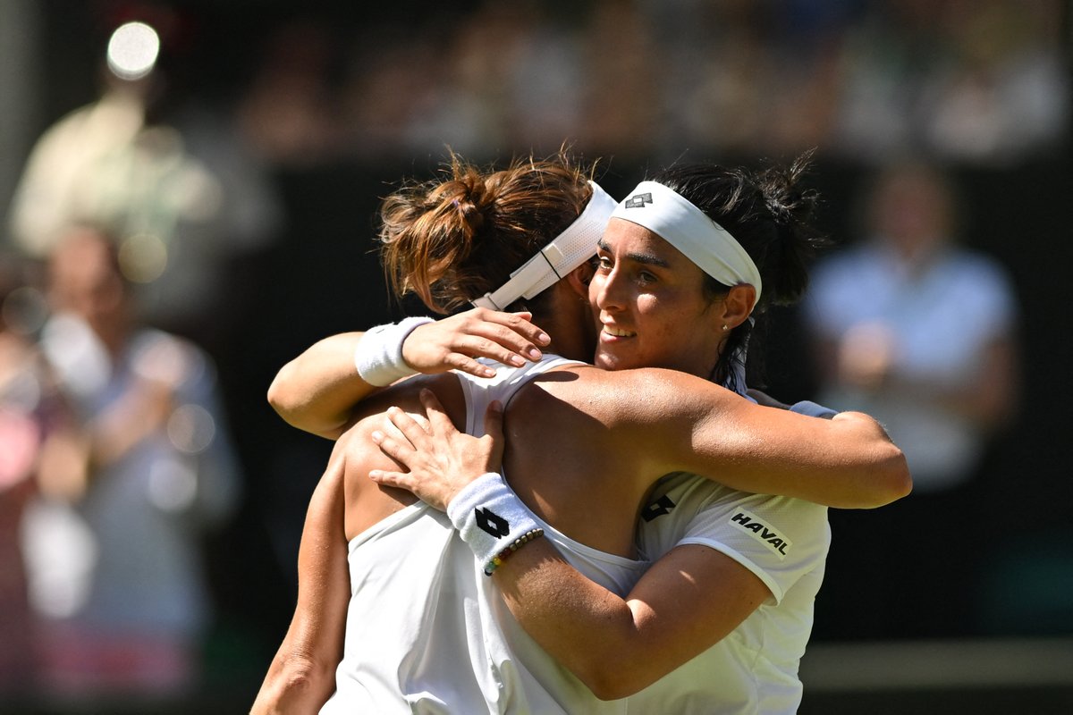 TennisChannel's tweet photo. More than tennis ��

@Ons_Jabeur | @Maria_Tatjana | #Wimbledon https://t.co/EYqwHUs7T8