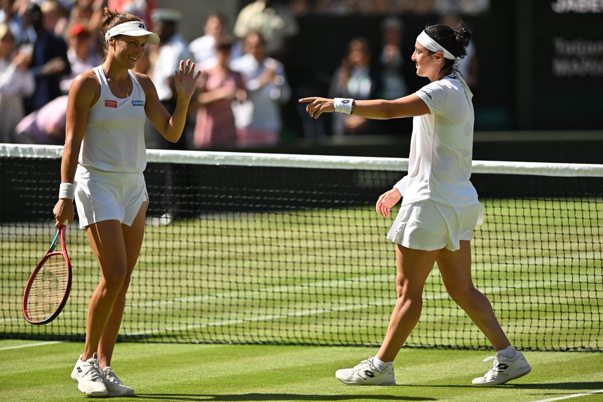 TennisChannel's tweet photo. More than tennis ��

@Ons_Jabeur | @Maria_Tatjana | #Wimbledon https://t.co/EYqwHUs7T8