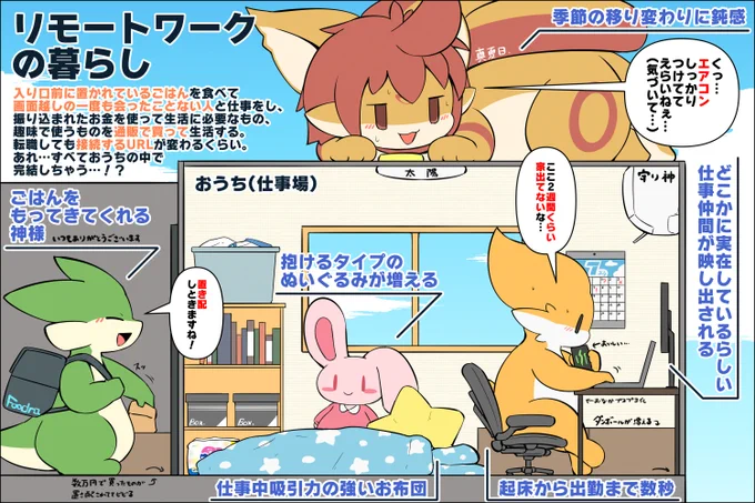 リモートワークの暮らしとは?(一例) 