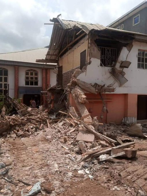 Watch As Soludo Taskforce Beat Prophet Odumeje, Demolish His Church [Video]