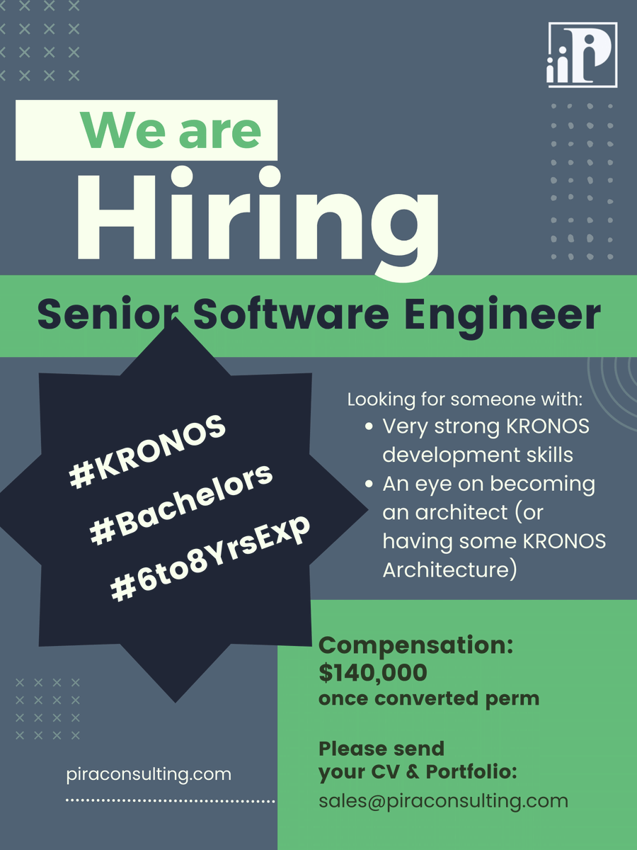 ConsultingPira's tweet photo. 𝐍𝐎𝐖 𝐇𝐈𝐑𝐈𝐍𝐆: SR Software Engineer #KRONOS
𝐋𝐨𝐜𝐚𝐭𝐢𝐨𝐧: Remote
𝐓𝐲𝐩𝐞: CTH
𝐀𝐩𝐩𝐥𝐲 𝐀𝐭: https://t.co/dFwOIwvwSB
𝐂𝐨𝐦𝐩𝐞𝐧𝐬𝐚𝐭𝐢𝐨𝐧: $140k, once converted perm
#SeniorSoftwareEngineer #SeniorSoftwareEngineers #SoftwareEngineerJobs #SoftwareEngineers https://t.co/UGLtTpCbdB