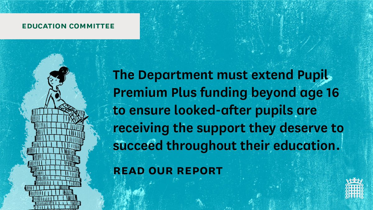Local authorities stop receiving financial support for looked-after children's education when they turn 16. This needs to change. Read our new report to find out more: publications.parliament.uk/pa/cm5803/cmse…