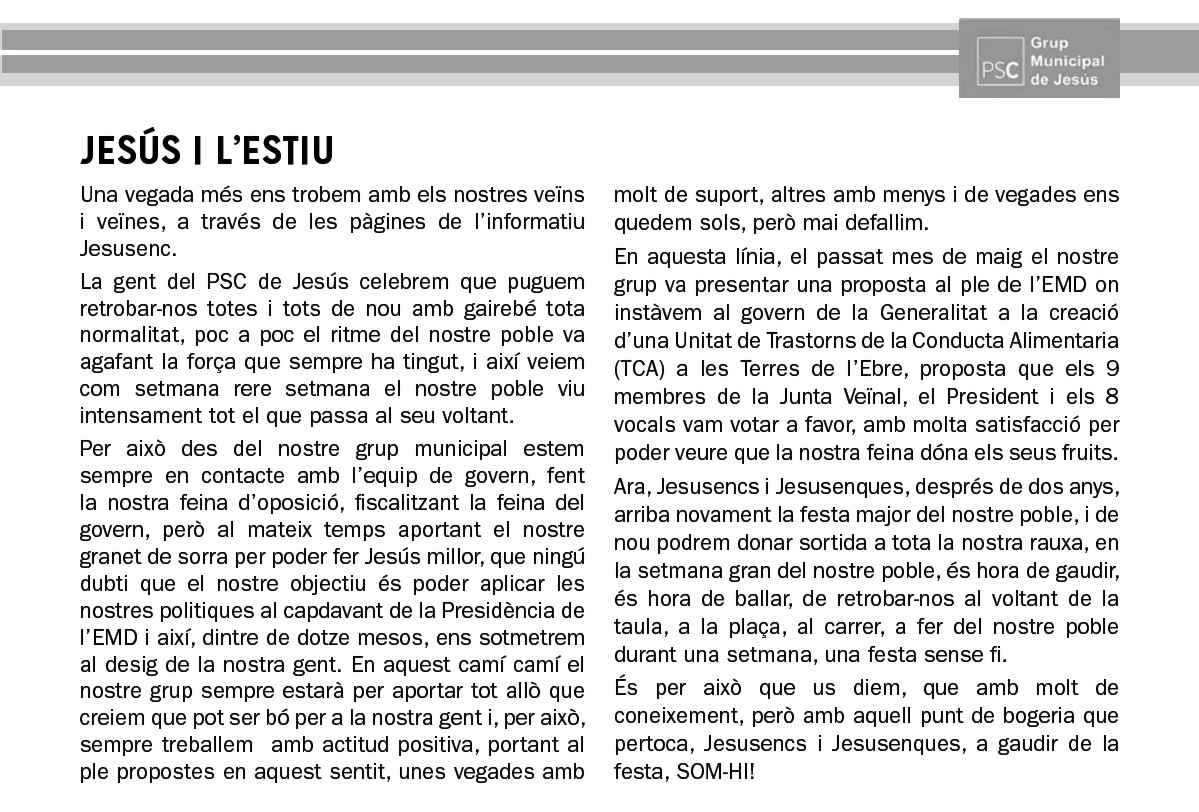 ERoigM's tweet photo. Comparteixo amb vosaltres l'article del company vocal de la Junta Veïnal de l'EMD de Jesús, @PauAlegria1 publicat al darrer número de l'Informatiu Jesusenc
I desitjo molt Bones Festes als jesusencs i jesusenques amb seny i responsabilitat!
#EMDJesus #Tortosa #TerresdelEbre https://t.co/KWCwVR8vRZ