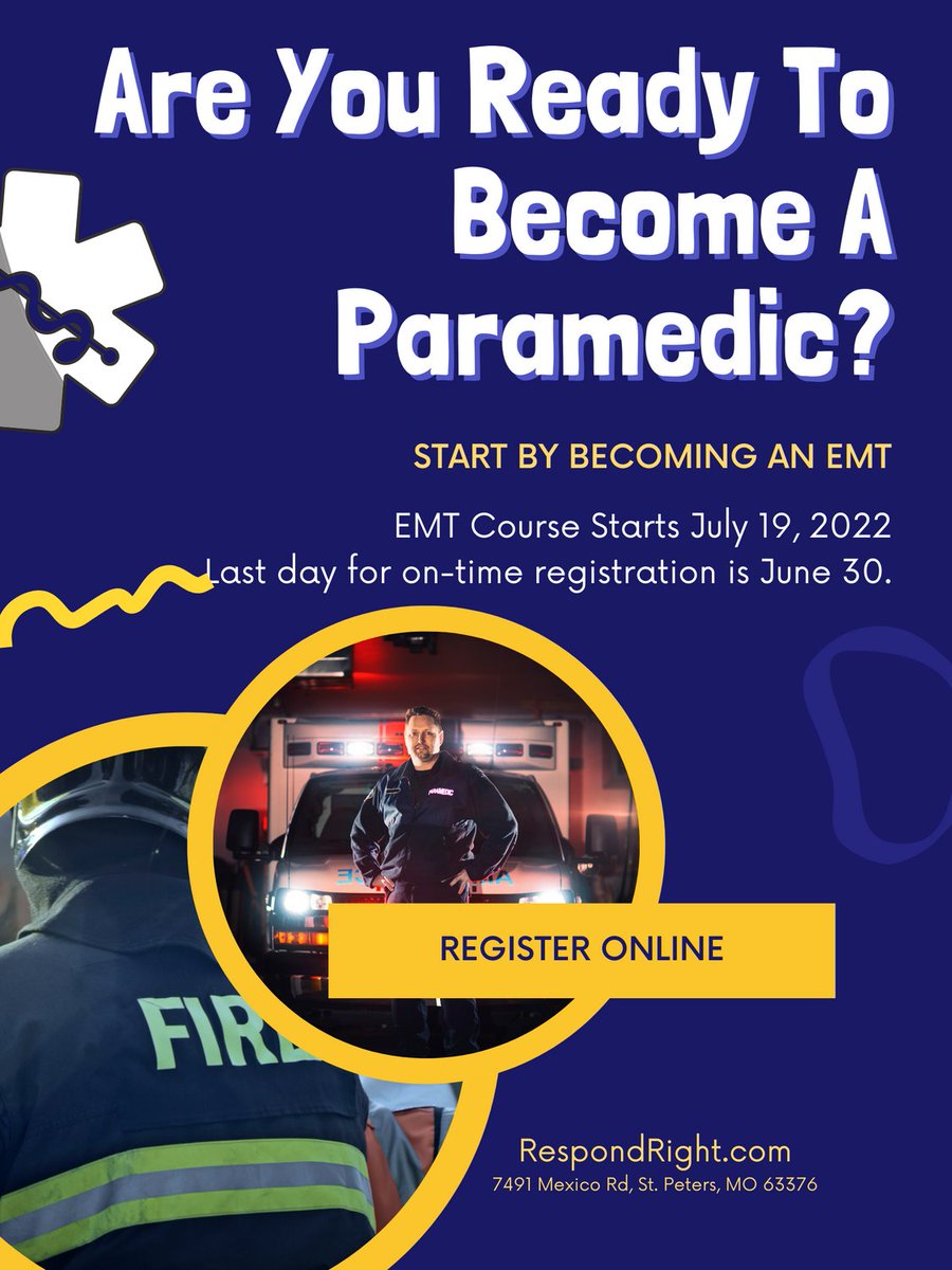respondright's tweet photo. Looking for a new career?  Make a difference everyday!
#becomeaparamedic #rremsa #respondright
Learn more and register here: https://t.co/4F41qbBcfd https://t.co/DGpYjMEIiu