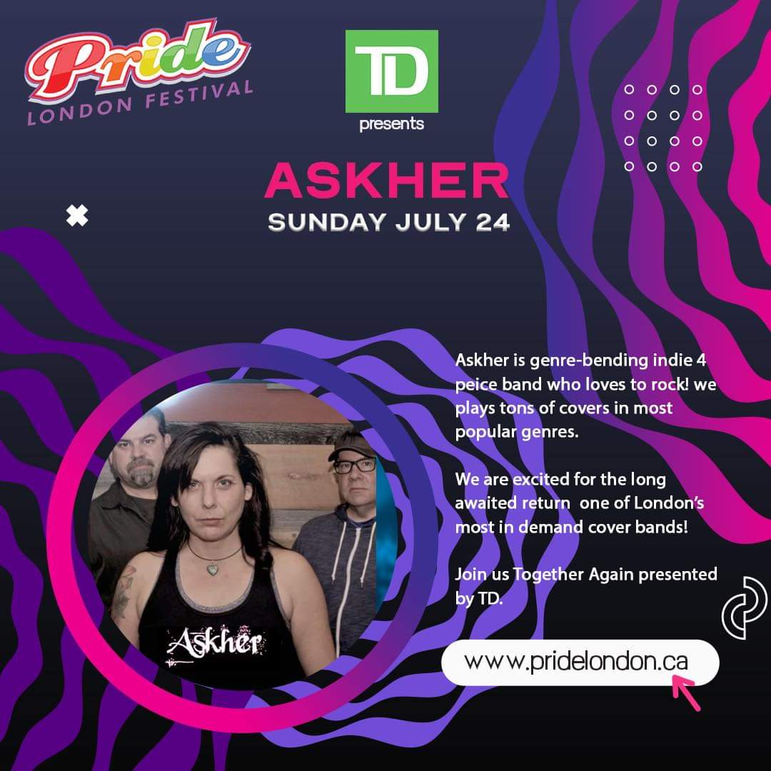 Sundays lineup has been described as “Epic” and for good reason! We are excited for the debut and return of so many amazing artists 😃 🌈 👏  TD Canada]  and <a href="/prideldnfest/">Pride London Festival</a> are proud to present @askhermusic inside Victoria Park for #togetheragain   @gopridelondon TD Canada #askher
