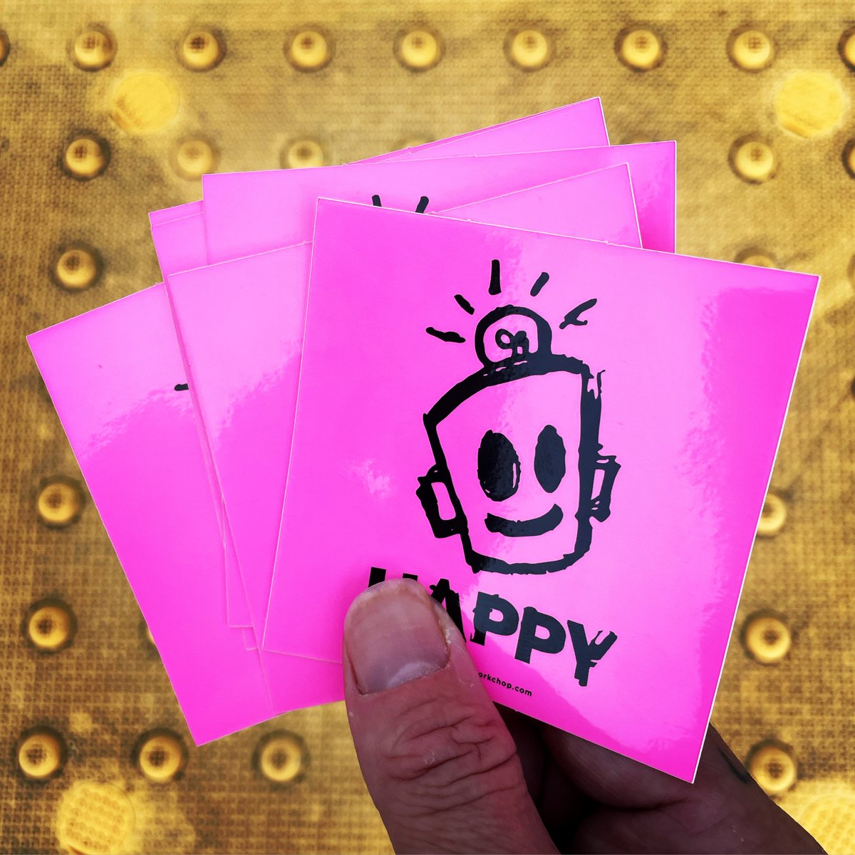 Hot Pink HAPPY stickers are here. Let me send you some. (info in profile)