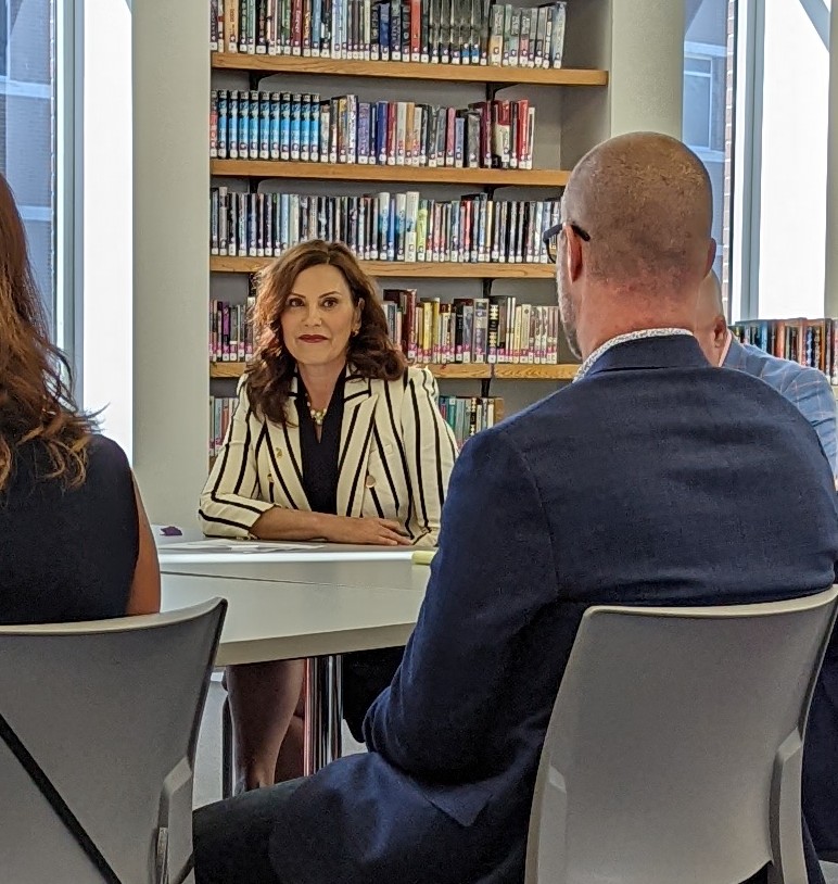 The Governor is in the house! Well, Troy High at least. <a href="/RMMachesky/">Rich Machesky</a> led a round table with <a href="/GovWhitmer/">Governor Gretchen Whitmer</a> and area parents this morning about the new school budget. Still lots of work to do, but great progress! #OneTROY <a href="/troyschools/">TroySchools</a>