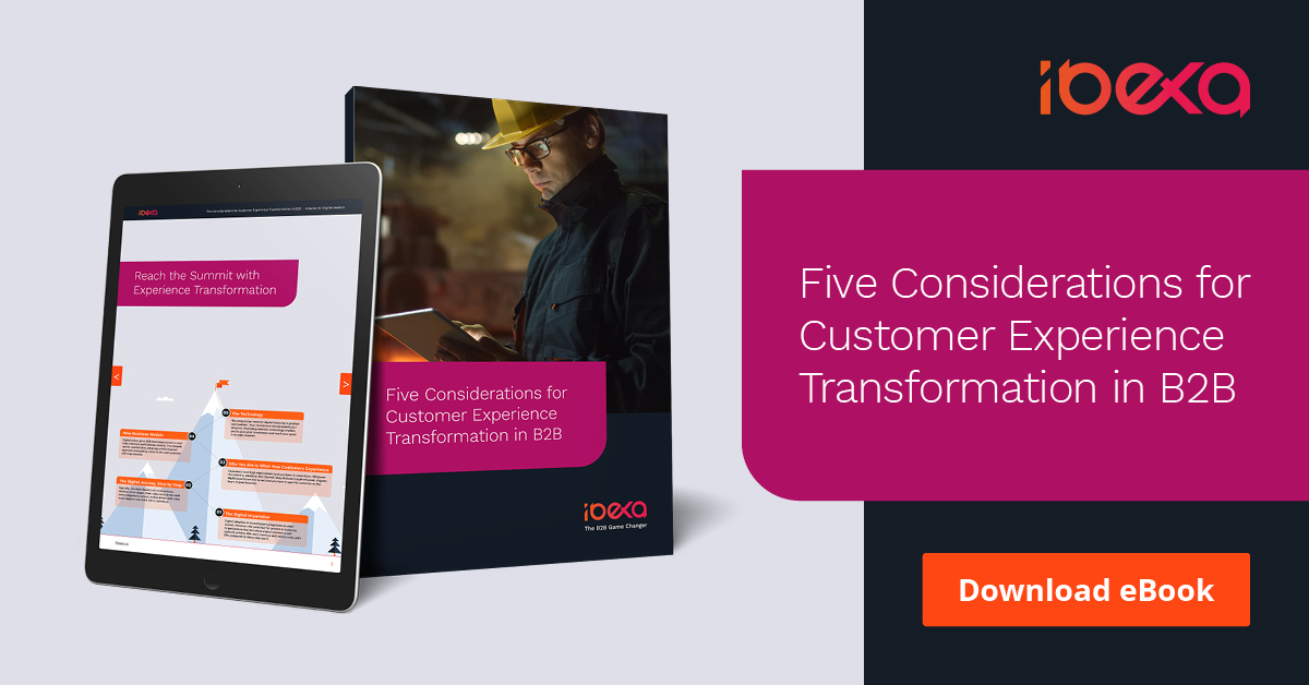 ibexa_co's tweet photo. [B2B eBook] 5 Considerations for Customer Experience. Are you a #B2B wanting to pivot your digital transformation into a customer experience transformation? Here's how: https://t.co/cSWiKRQNhk https://t.co/nW8yVfyJQv